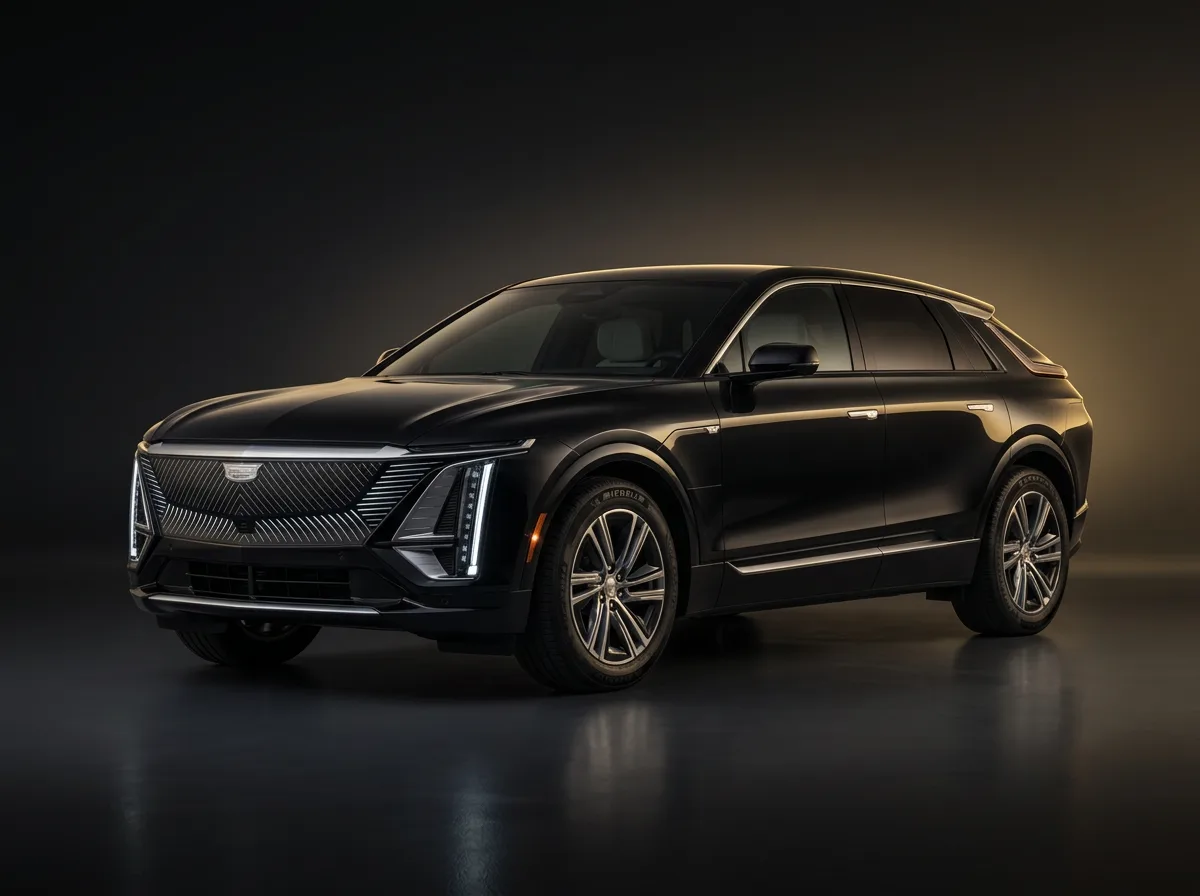 Black Cadillac Lyriq electric luxury SUV